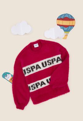 Kız Çocuk Fuşya Bisiklet Yaka Kazak - 50291645009