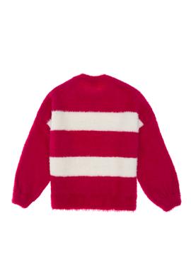 Kız Çocuk Fuşya Bisiklet Yaka Kazak - 50291645009