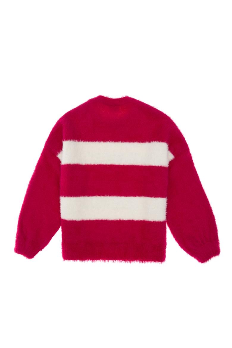 Kız Çocuk Fuşya Bisiklet Yaka Kazak - 50291645009