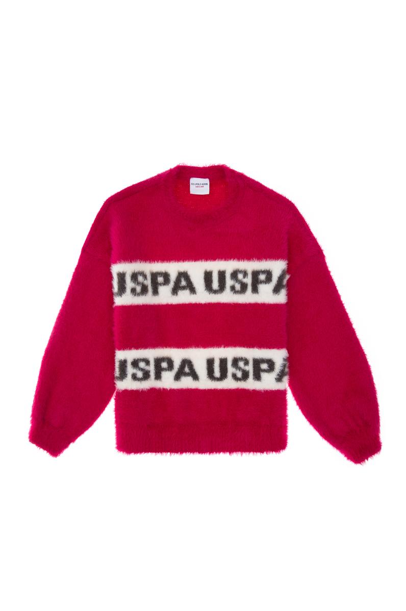 Kız Çocuk Fuşya Bisiklet Yaka Kazak