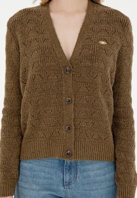 Kadın Haki Triko Hırka - 50293082015