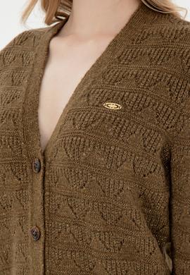 Kadın Haki Triko Hırka - 50293082015