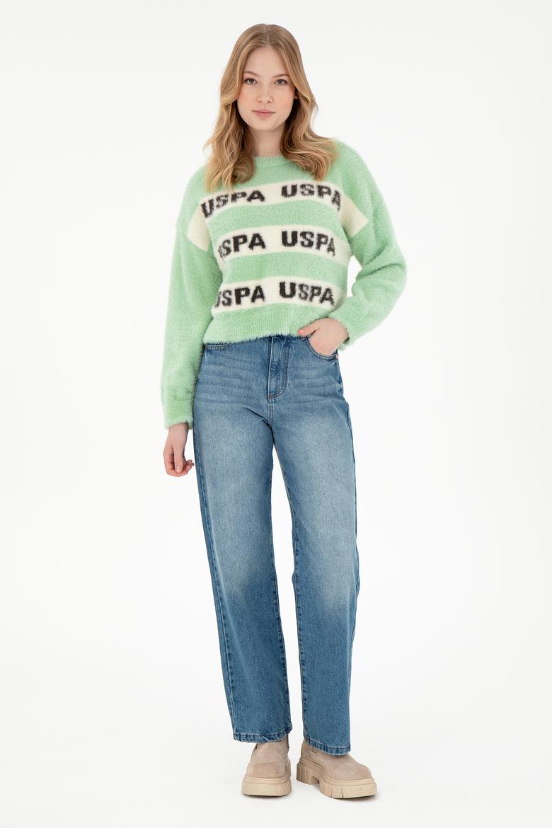 Kadın Mint Bisiklet Yaka Kazak - 50294259014