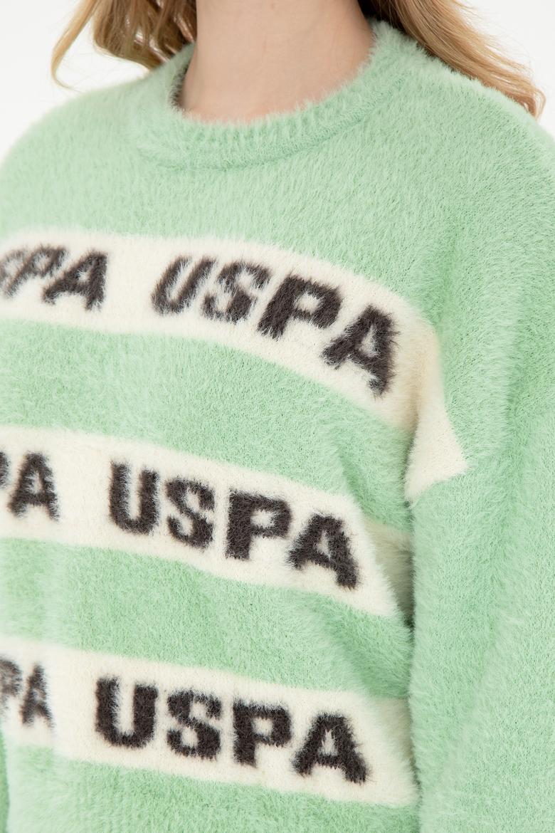 Kadın Mint Bisiklet Yaka Kazak - 50294259014