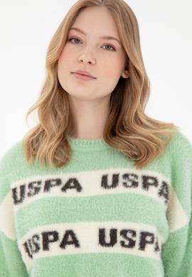 Kadın Mint Bisiklet Yaka Kazak - 50294259014