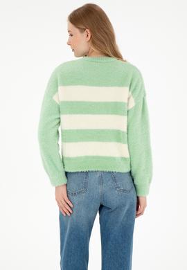 Kadın Mint Bisiklet Yaka Kazak - 50294259014