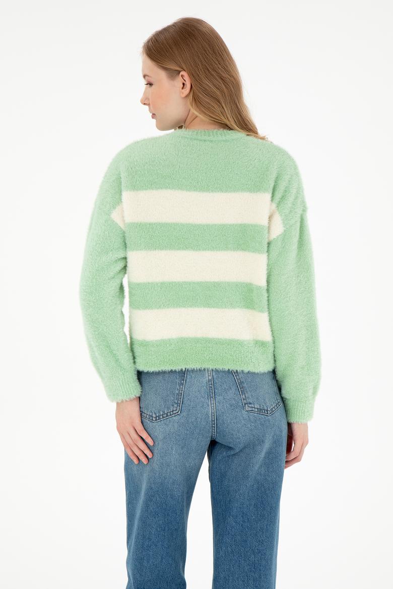 Kadın Mint Bisiklet Yaka Kazak - 50294259014