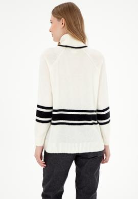 Kadın Krem Boğazlı Kazak - 50297111006