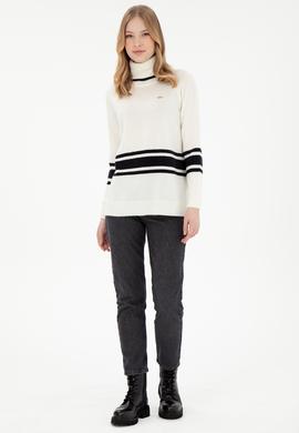 Kadın Krem Boğazlı Kazak - 50297111006