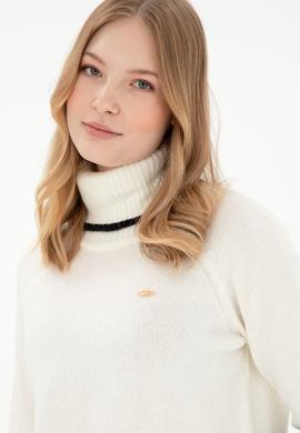 Kadın Krem Boğazlı Kazak - 50297111006