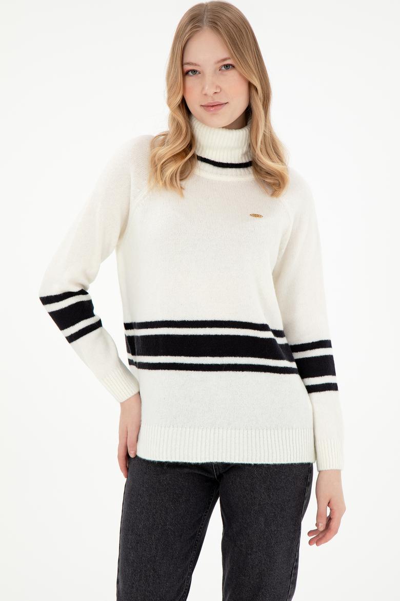 Kadın Krem Boğazlı Kazak - 50297111006