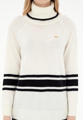 Kadın Krem Boğazlı Kazak - 50297111006