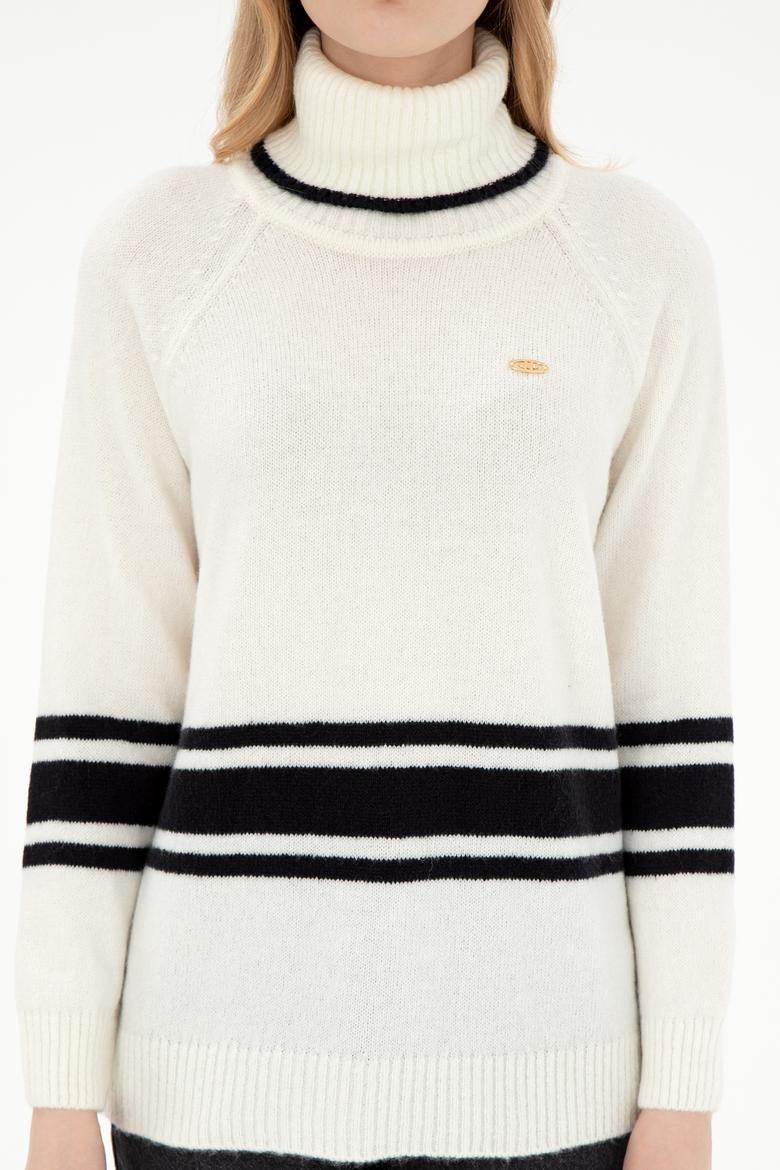 Kadın Krem Boğazlı Kazak - 50297111006