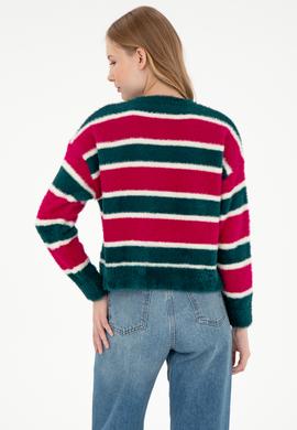 Kadın Fuşya Bisiklet Yaka Kazak - 50293145015