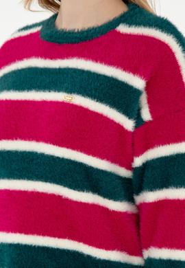 Kadın Fuşya Bisiklet Yaka Kazak - 50293145015