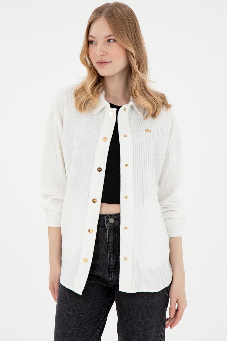 Kadın Krem Örme Gömlek - 50299009004