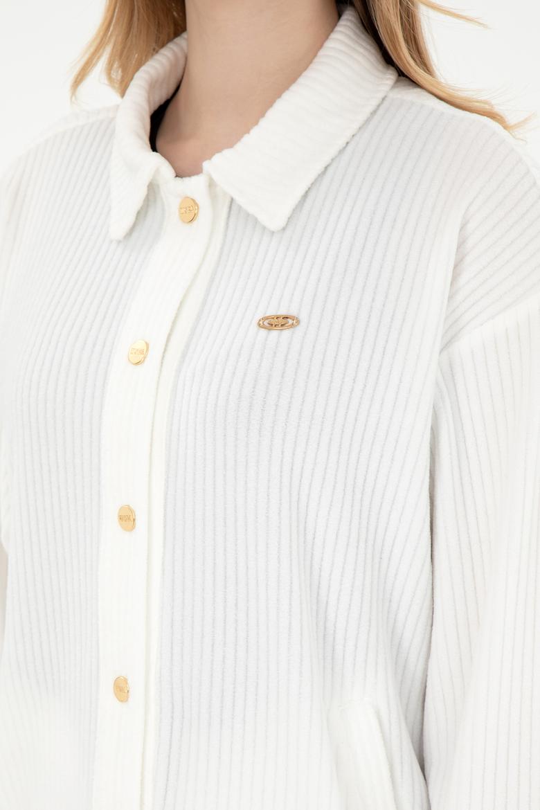Kadın Krem Örme Gömlek - 50299009004