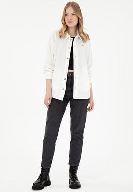 Kadın Krem Örme Gömlek - 50299009004