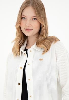 Kadın Krem Örme Gömlek - 50299009004