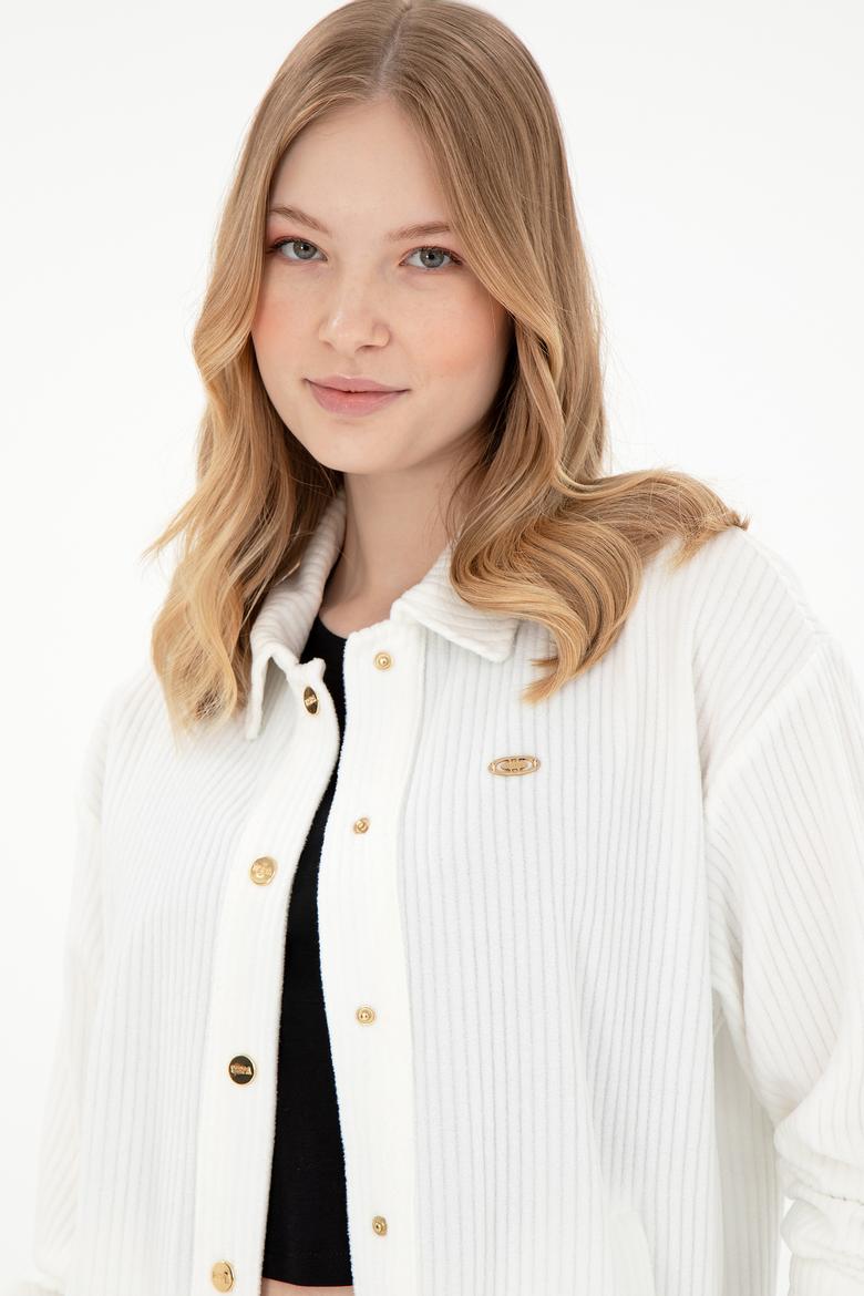 Kadın Krem Örme Gömlek - 50299009004