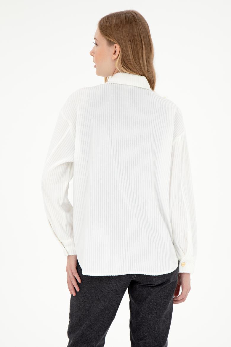 Kadın Krem Örme Gömlek - 50299009004