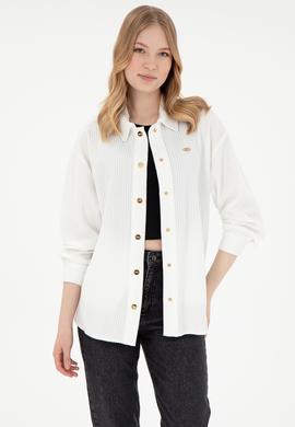 Kadın Krem Örme Gömlek - 50299009004