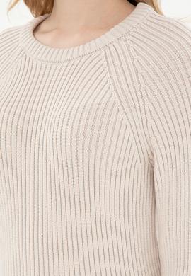 Kadın Krem Bisiklet Yaka Kazak - 50297095008