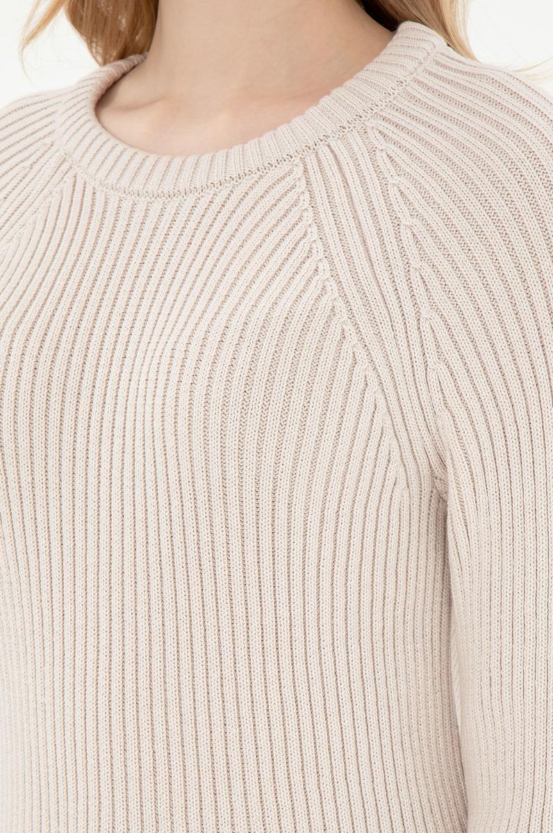 Kadın Krem Bisiklet Yaka Kazak