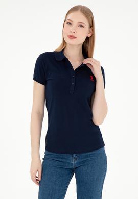Kadın Lacivert Basic Polo Yaka Tişört - 50280037007