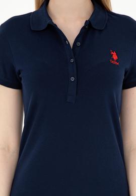 Kadın Lacivert Basic Polo Yaka Tişört - 50280037007