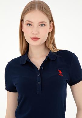 Kadın Lacivert Basic Polo Yaka Tişört - 50280037007