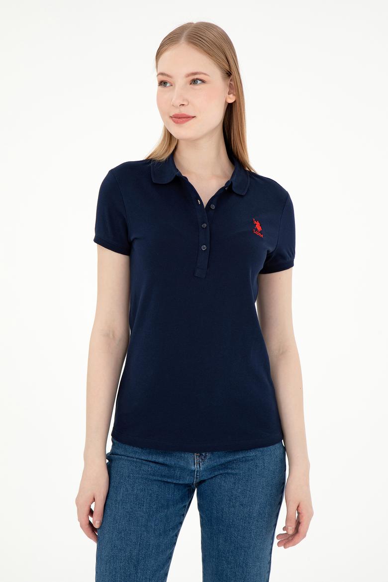 Kadın Lacivert Basic Polo Yaka Tişört - 50280037007