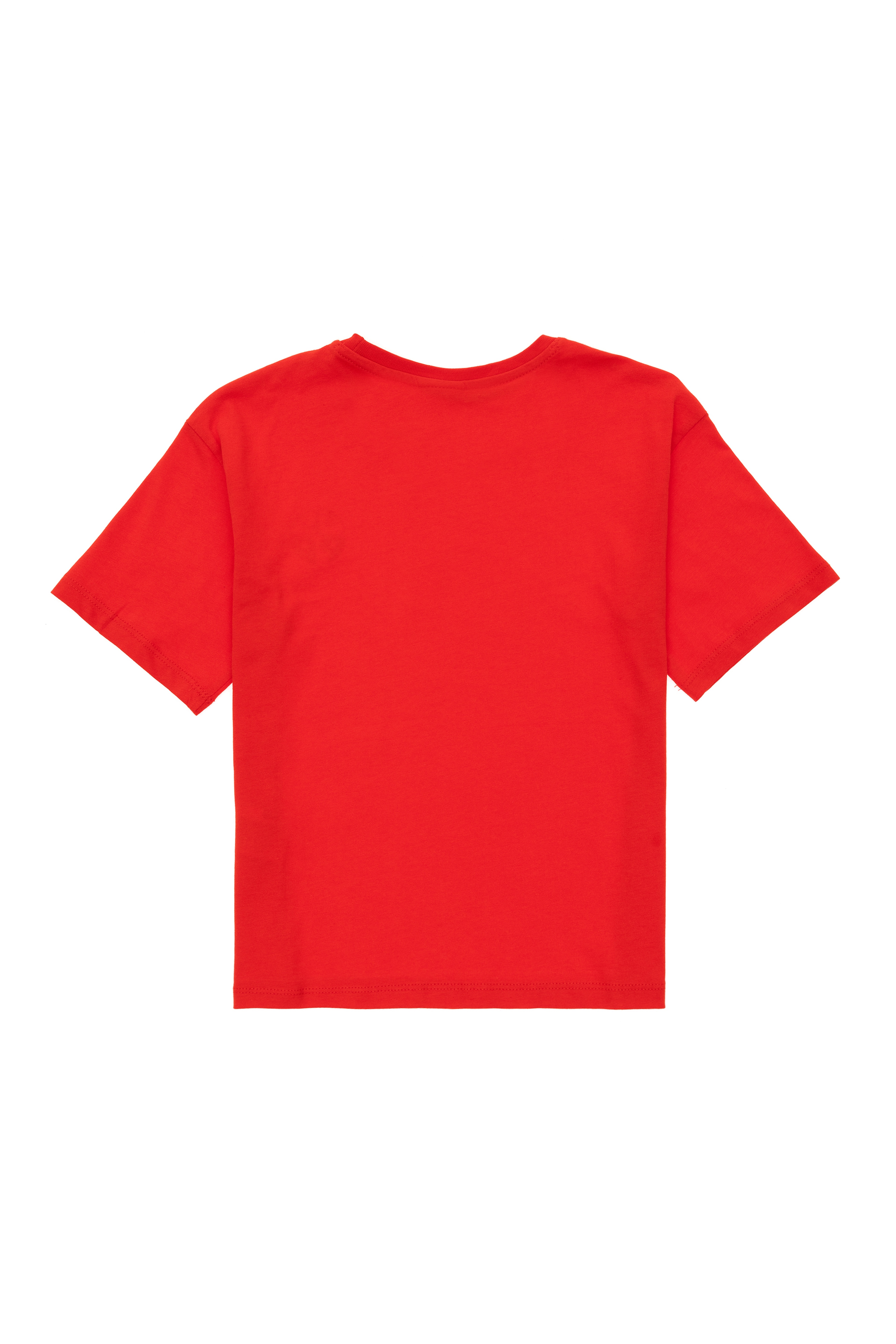Erkek Çocuk Kırmızı Comfort Basic Bisiklet Yaka Tişört