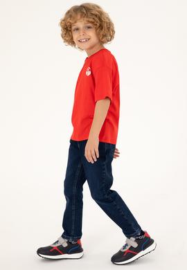 Erkek Çocuk Kırmızı Comfort Basic Bisiklet Yaka Tişört - 50295503101