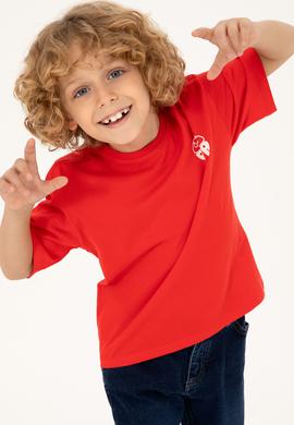 Erkek Çocuk Kırmızı Comfort Basic Bisiklet Yaka Tişört - 50295503101