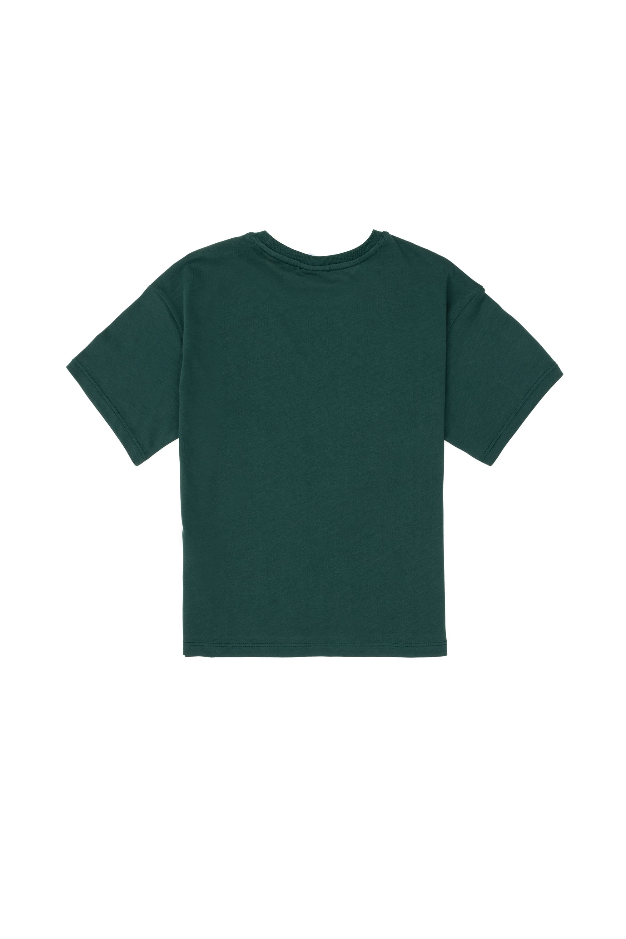 Erkek Çocuk Koyu Yeşil Comfort Basic Bisiklet Yaka Tişört