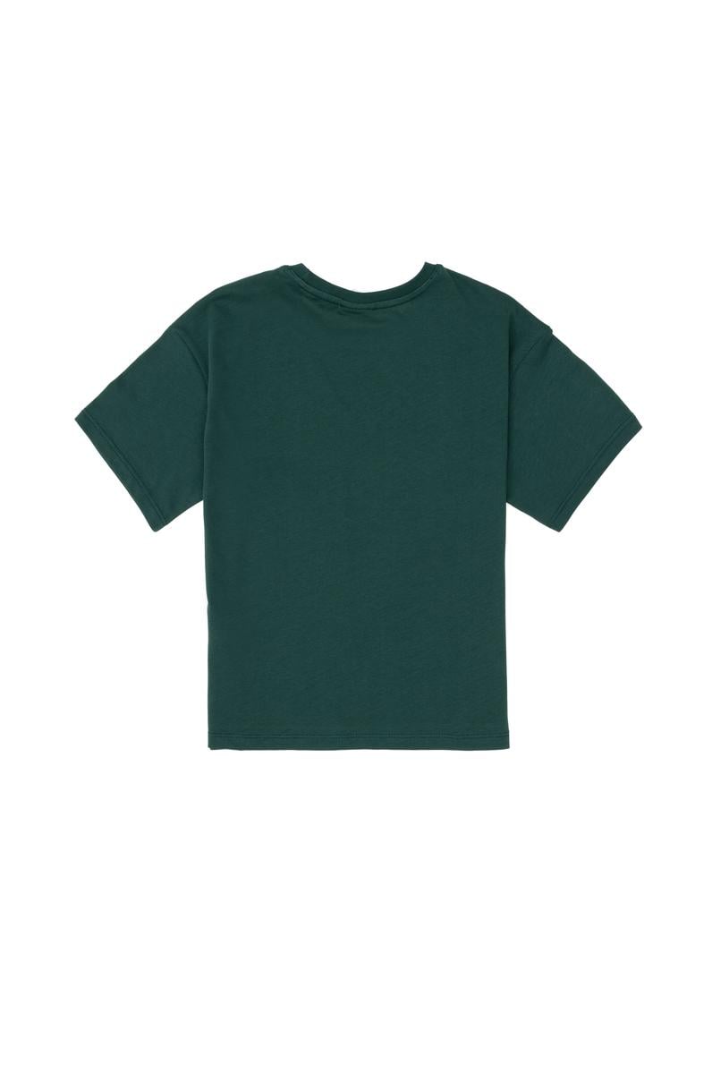 Erkek Çocuk Koyu Yeşil Comfort Basic Bisiklet Yaka Tişört