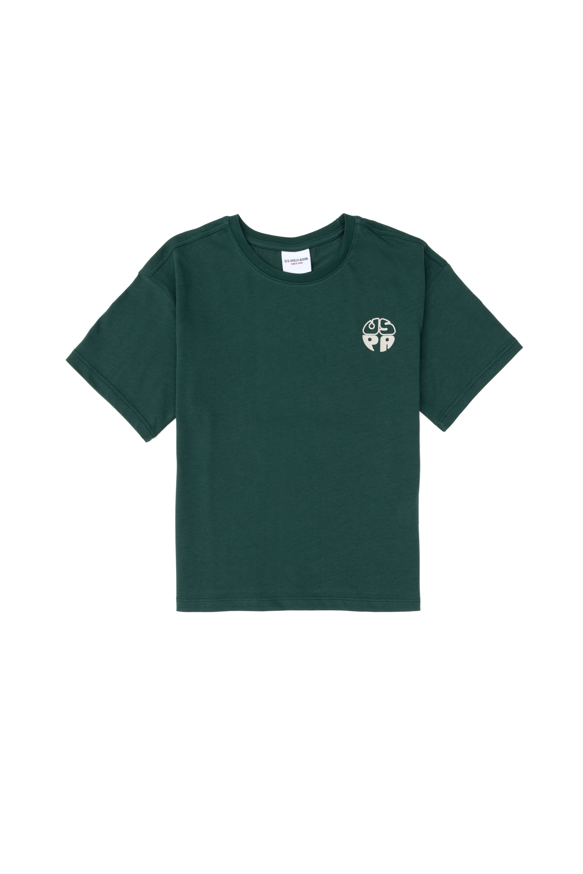 Erkek Çocuk Koyu Yeşil Comfort Basic Bisiklet Yaka Tişört
