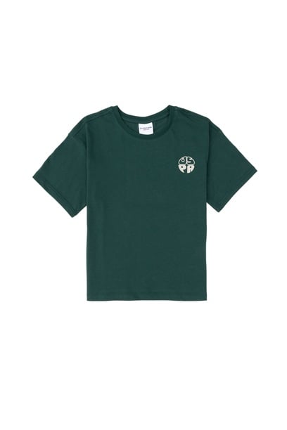 Erkek Çocuk Koyu Yeşil Comfort Basic Bisiklet Yaka Tişört