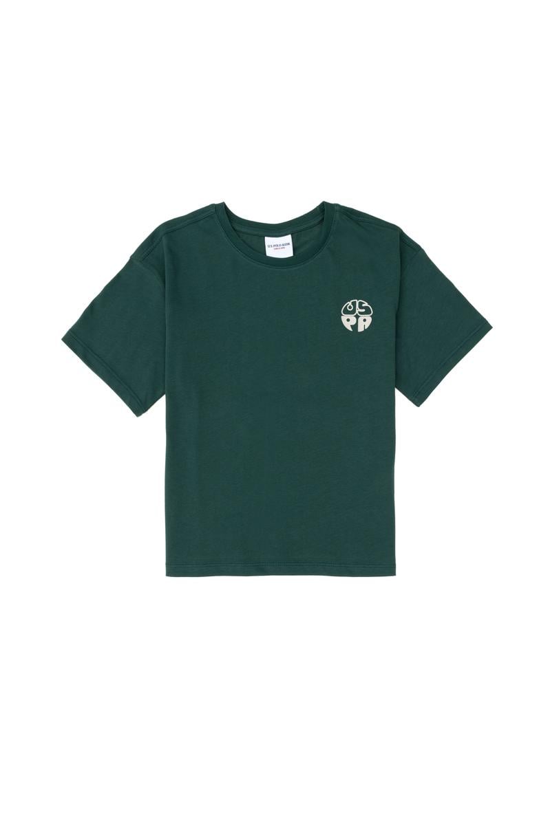 Erkek Çocuk Koyu Yeşil Comfort Basic Bisiklet Yaka Tişört