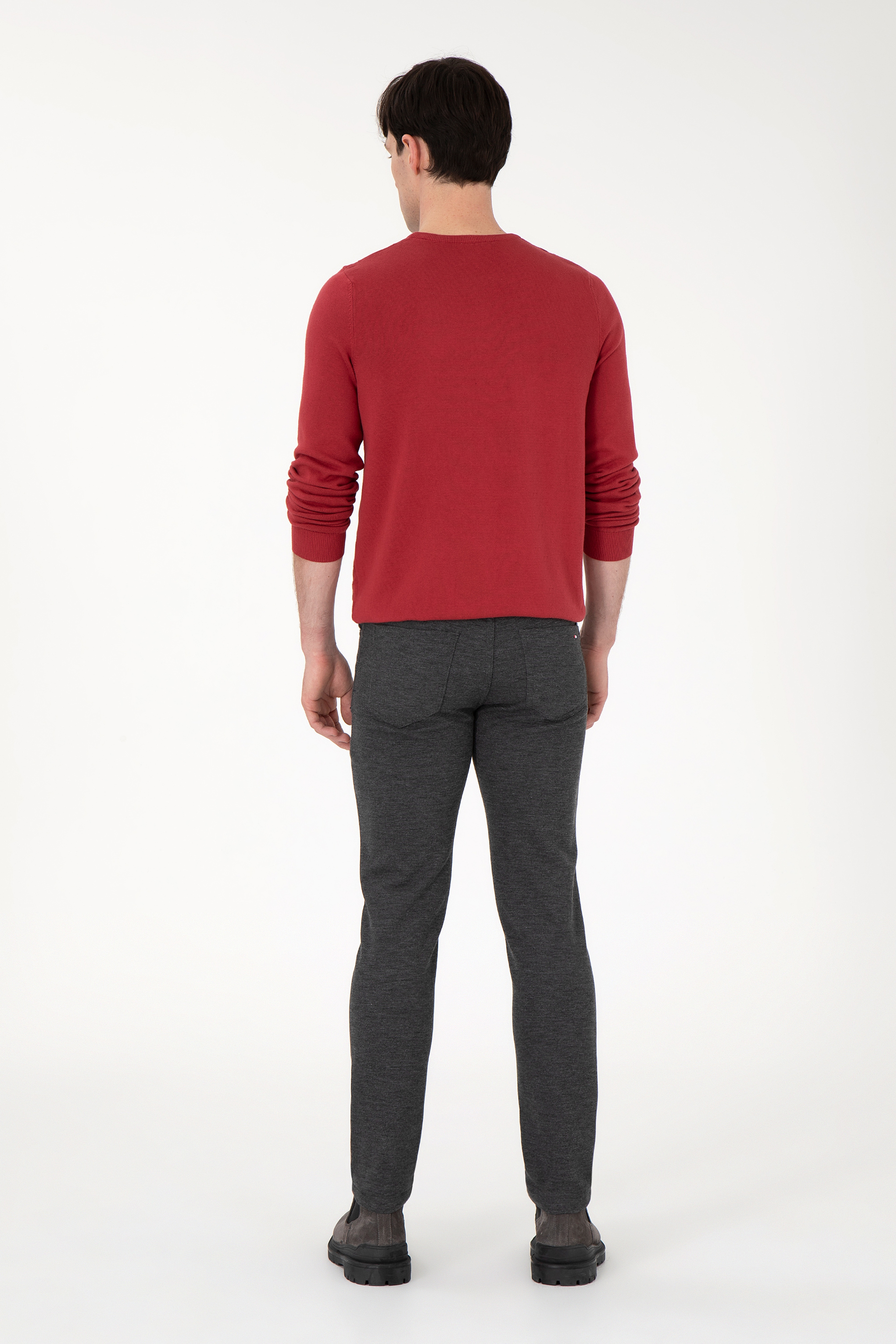 Erkek Slim Fit Antrasit Kanvas Pantolon