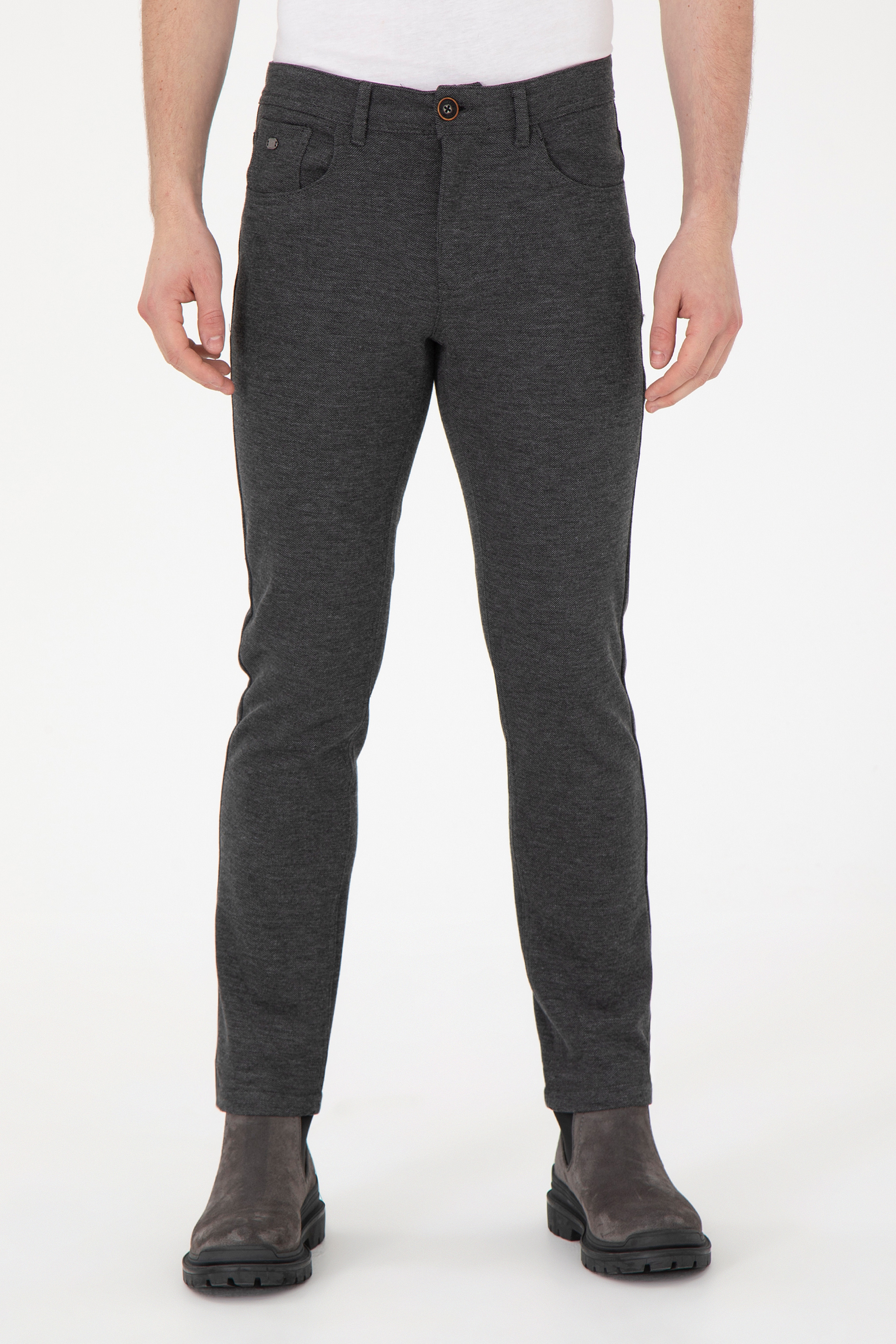 Erkek Slim Fit Antrasit Kanvas Pantolon - Image 2