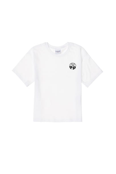 Erkek Çocuk Beyaz Comfort Basic Bisiklet Yaka Tişört