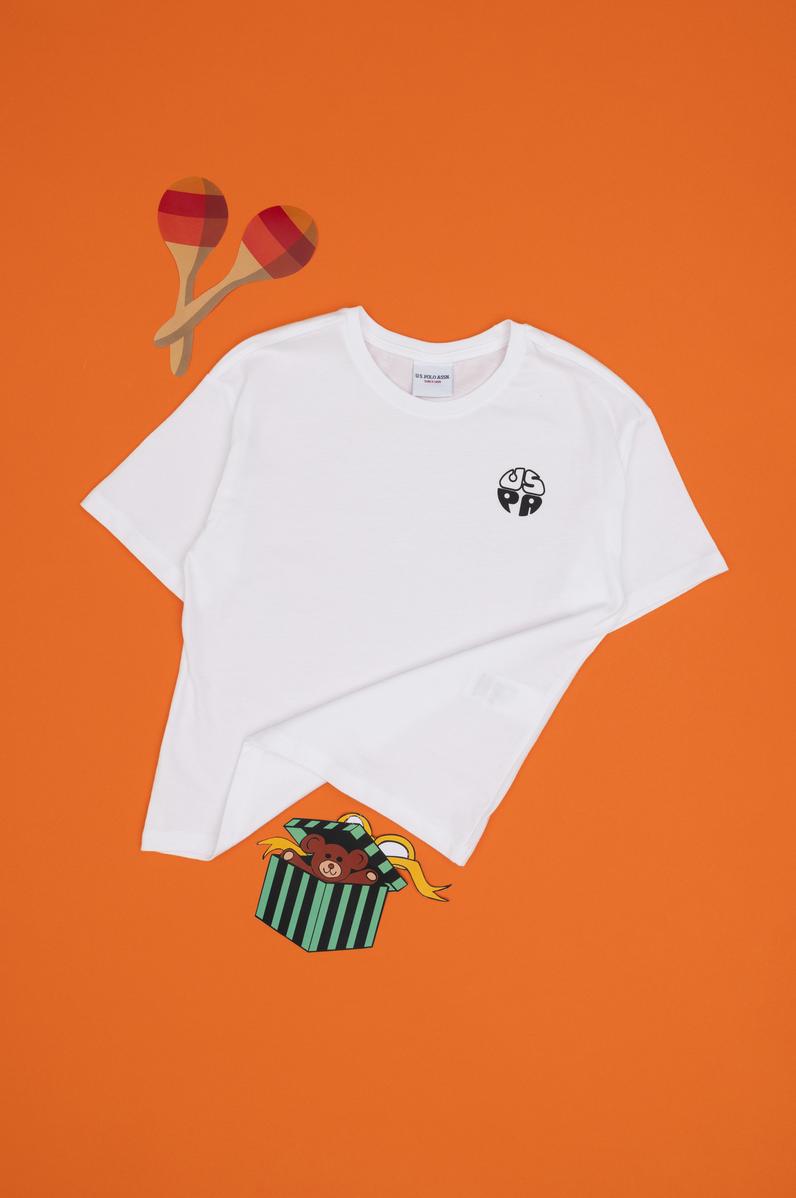 Erkek Çocuk Beyaz Comfort Basic Bisiklet Yaka Tişört