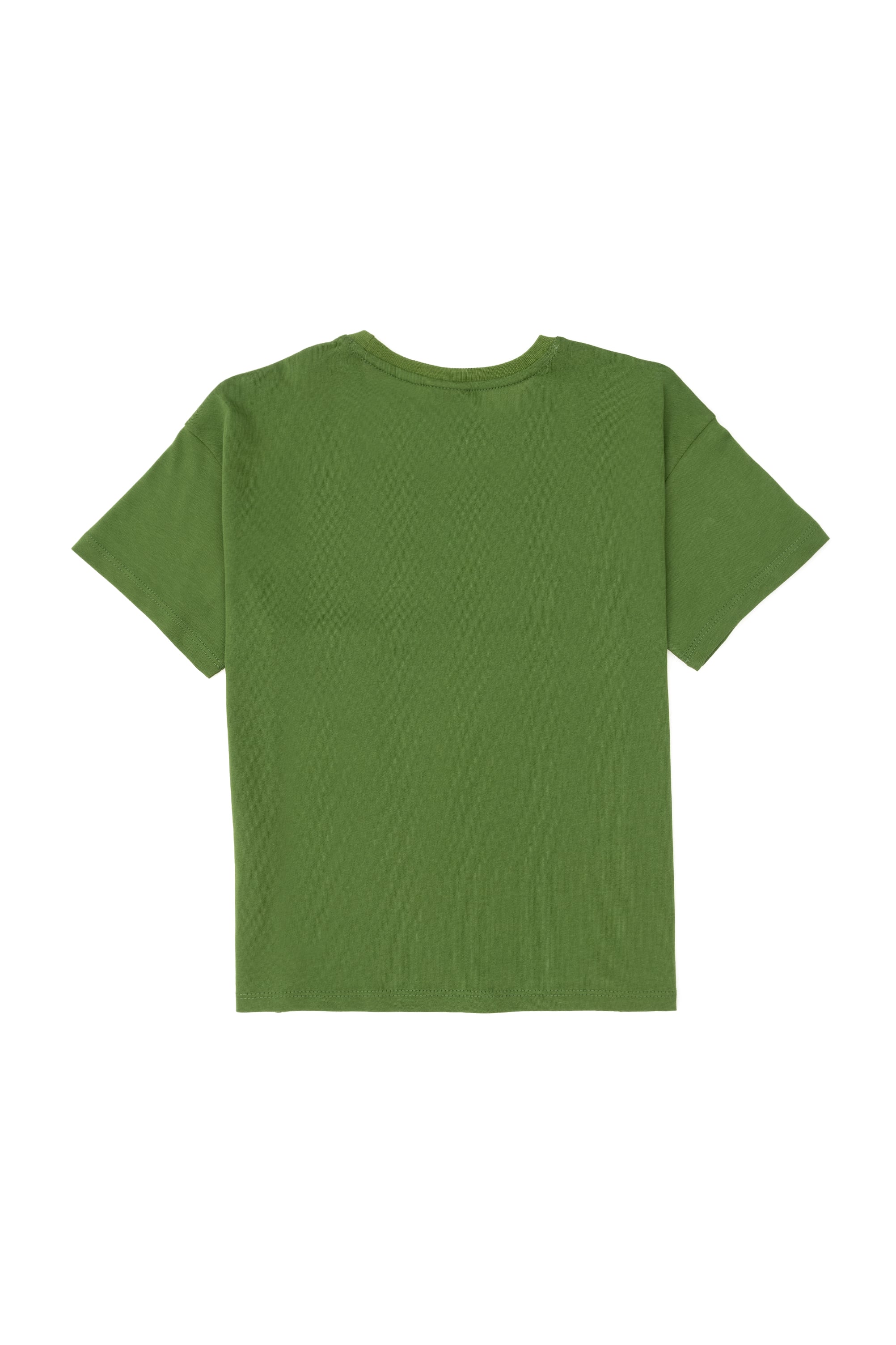 Erkek Çocuk Yeşil Oversize Bisiklet Yaka Tişört - Image 2