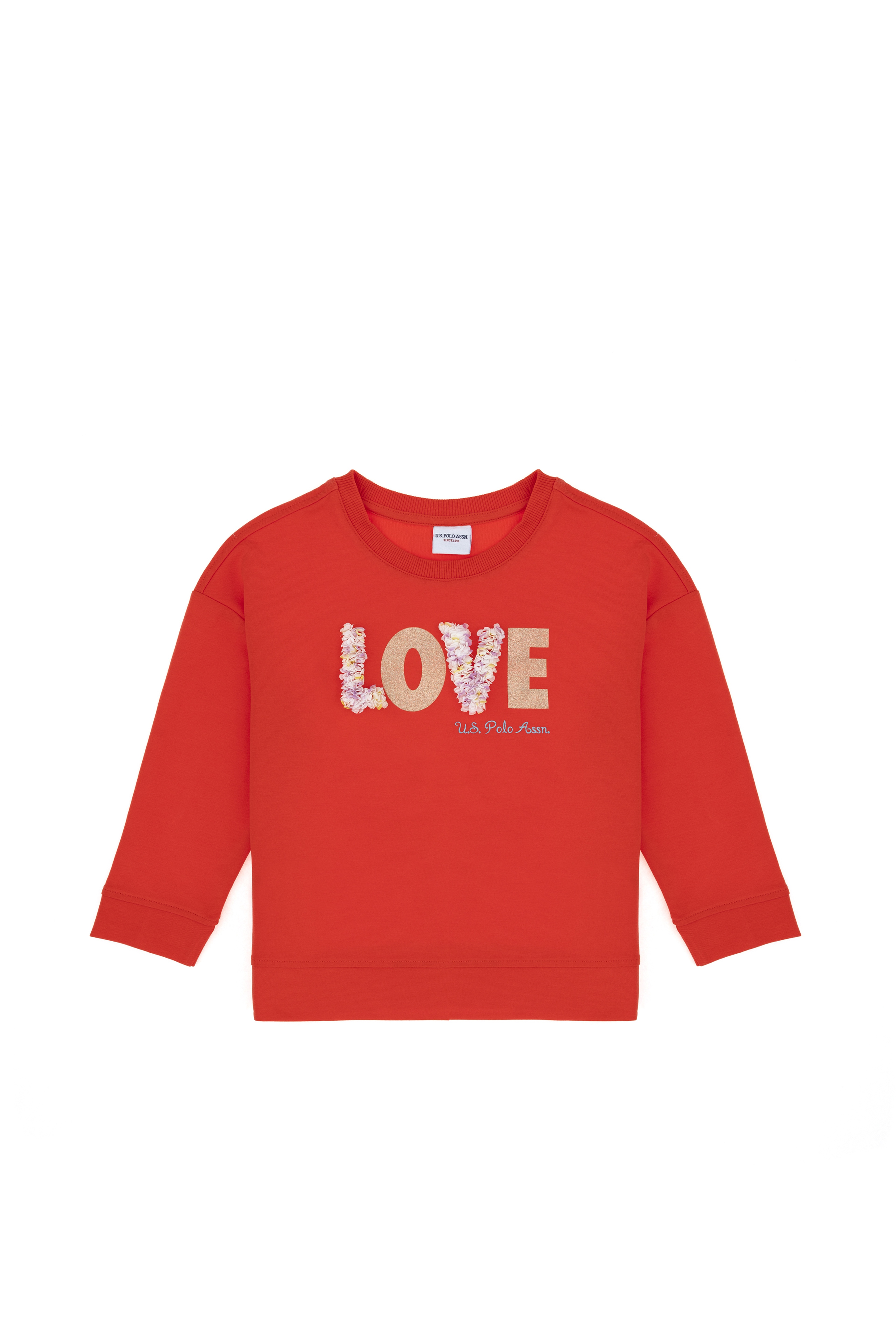 Kız Çocuk Nar Çiçeği Bisiklet Yaka Sweatshirt - Image 4
