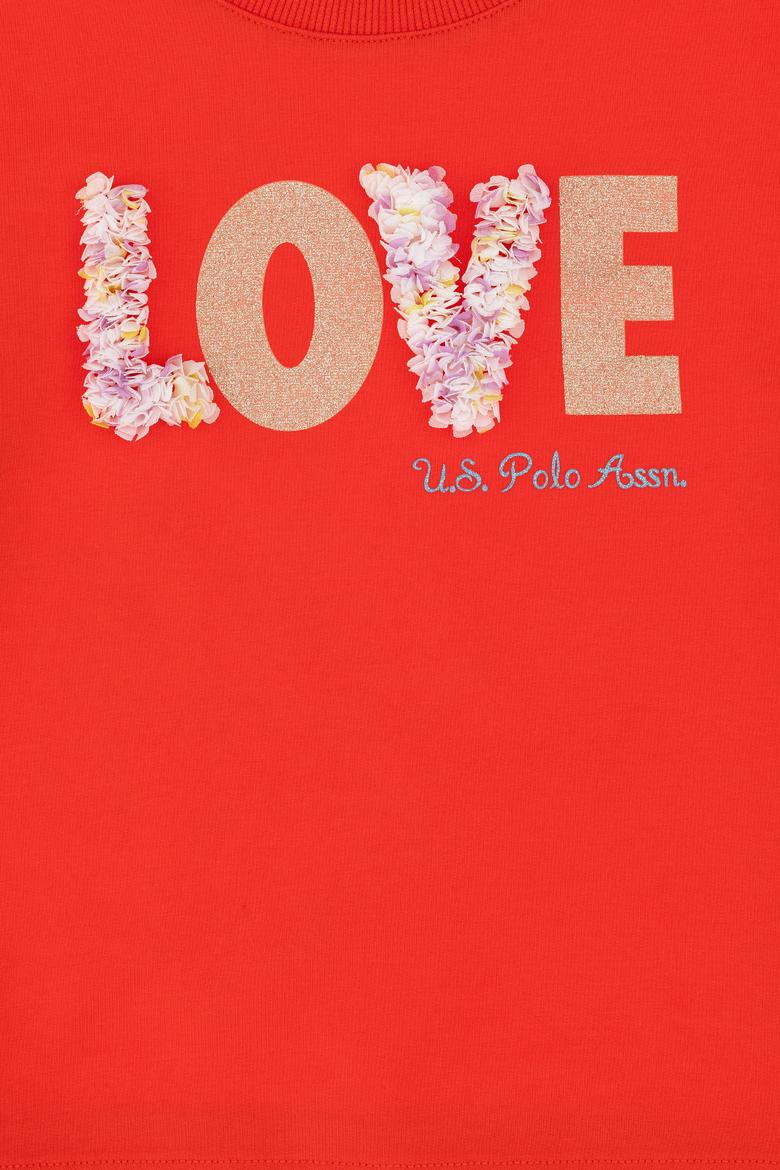 Kız Çocuk Nar Çiçeği Bisiklet Yaka Sweatshirt - 50298159003