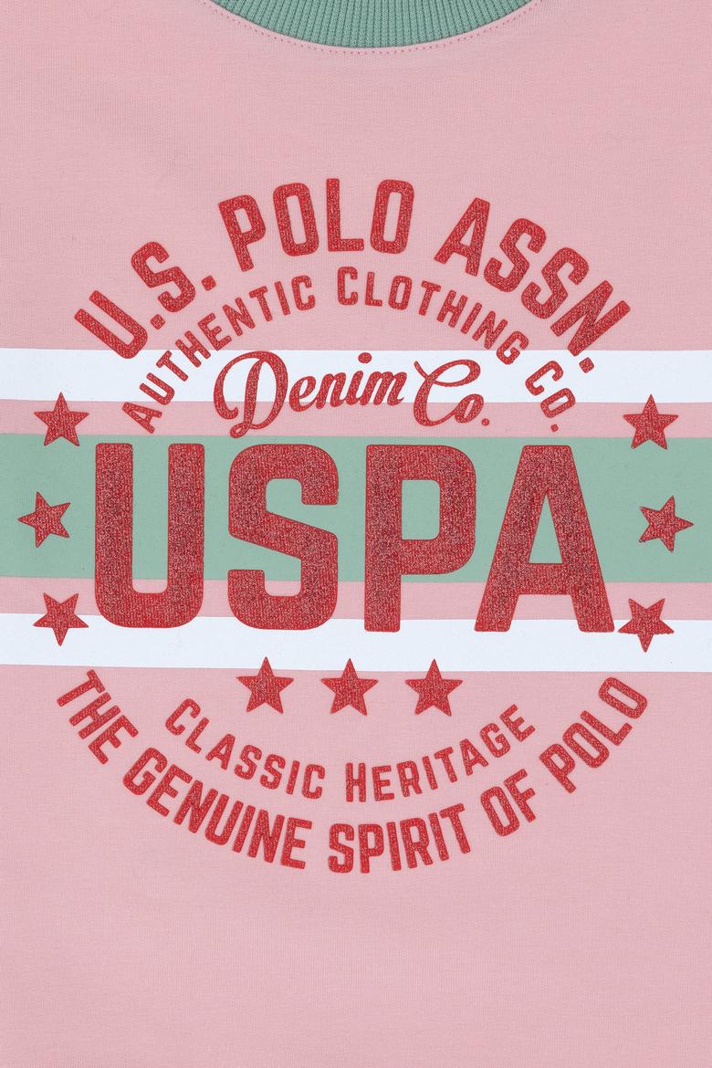 Kız Çocuk Pembe Bisiklet Yaka Sweatshirt - 50298163007