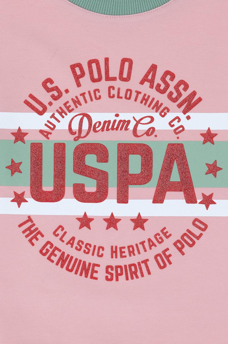 Kız Çocuk Pembe Bisiklet Yaka Sweatshirt