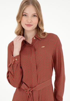 Kadın Haki Kemerli Mini Boy Dokuma Elbise - 50292269004